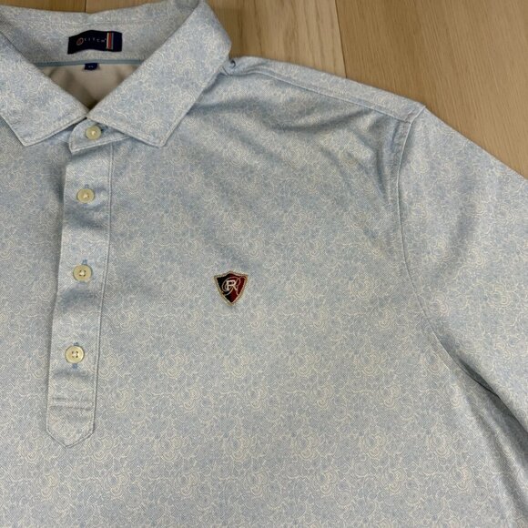 Stitch Mens Light Blue Short Sleeve Paisley Print Summer Polo Shirt Size XL - Picture 2 of 10